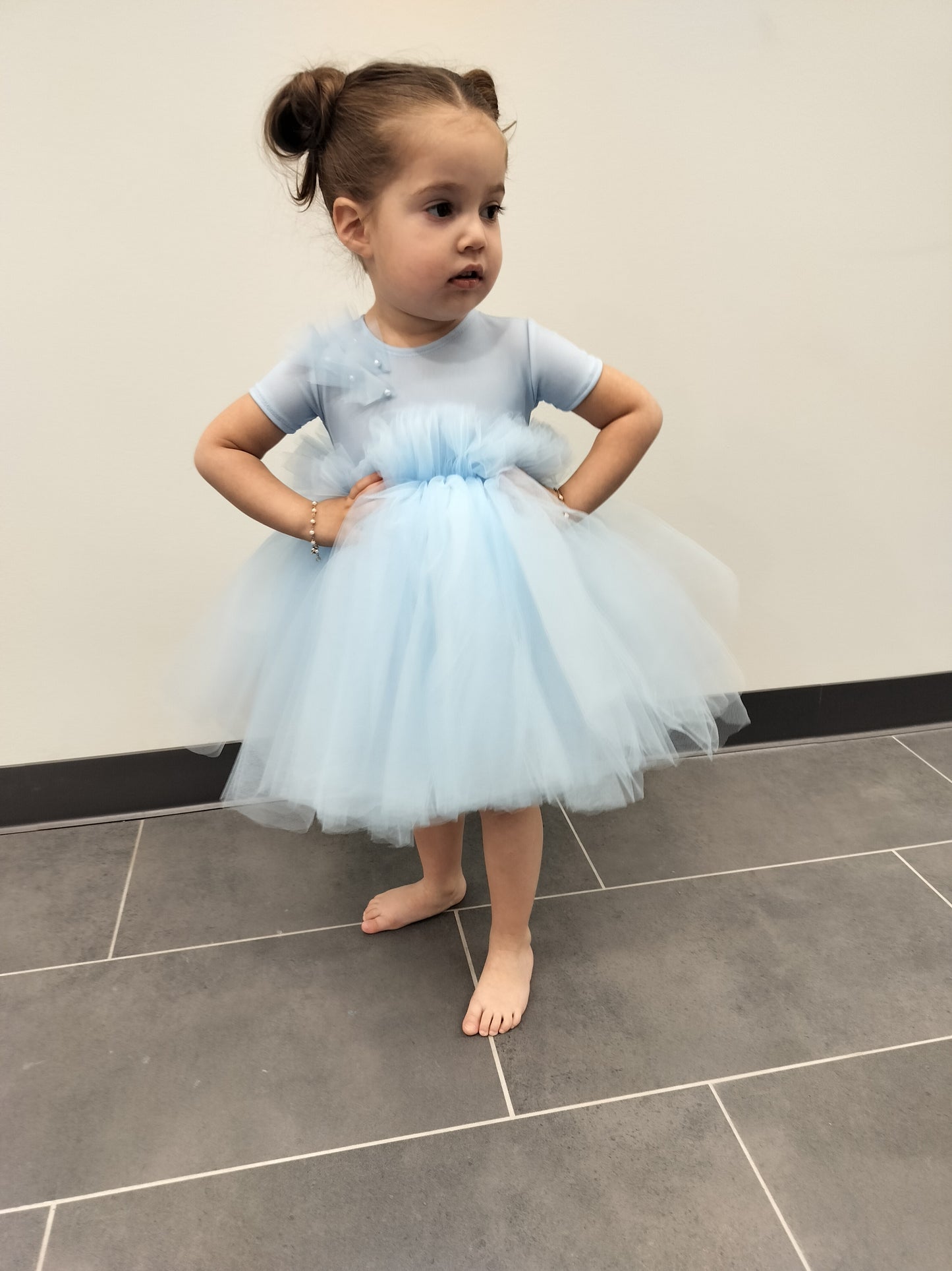 Baby Blue Mesh Gown