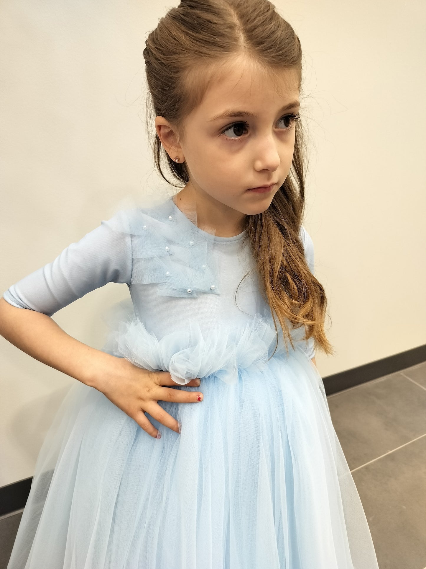 Baby Blue Mesh Gown