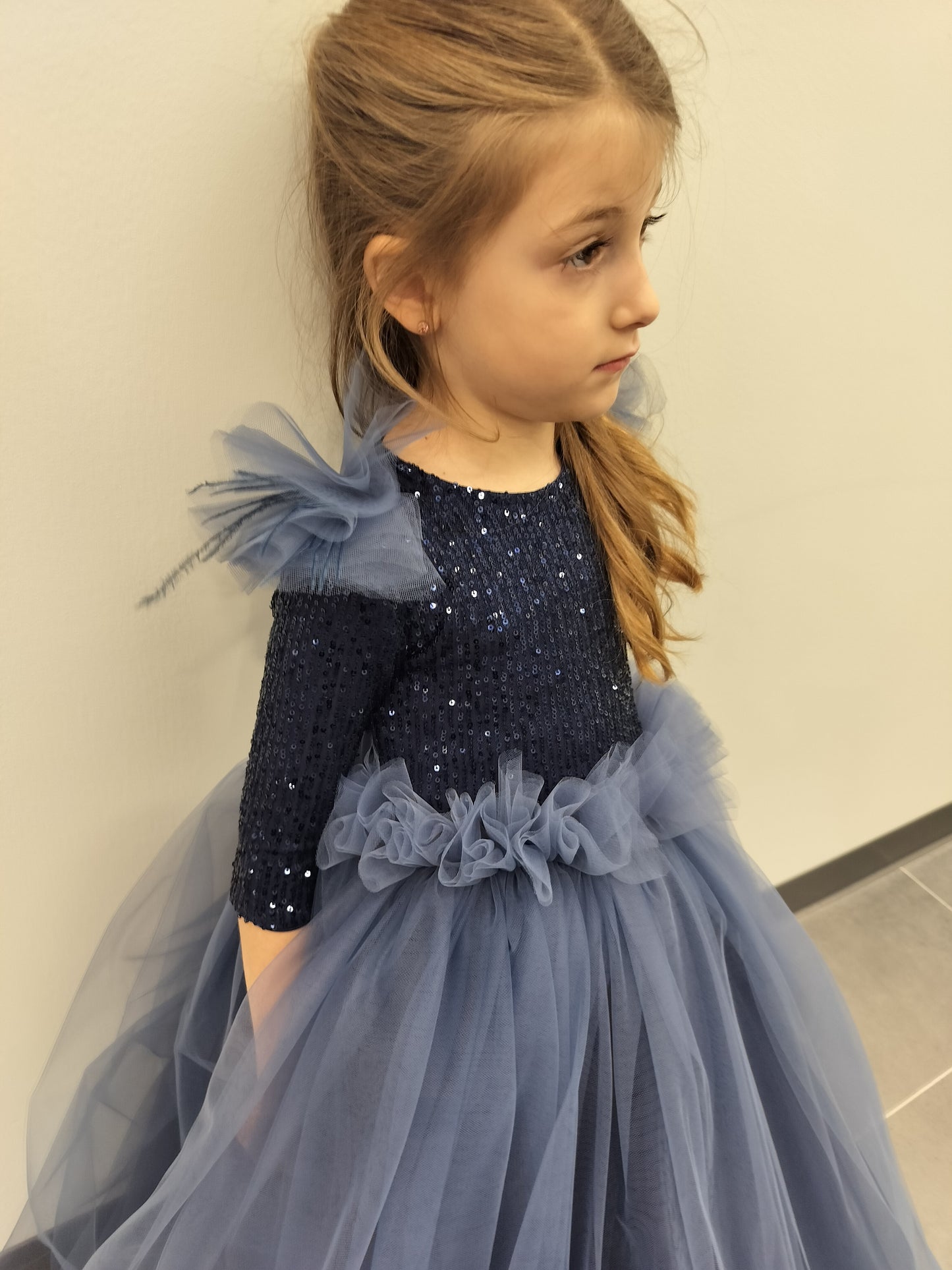 Navy and dusty blue sequins Gown