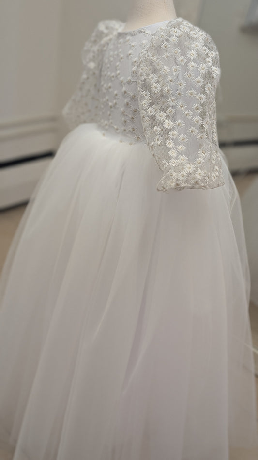 White flower lace gown
